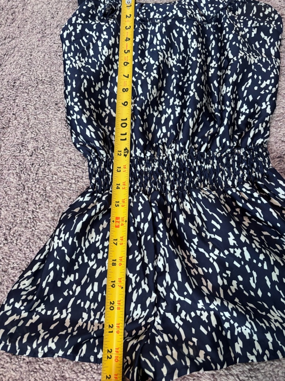 Timing Navy and White Printed Sleeveless Romper Size Small - Picture 11 of 11